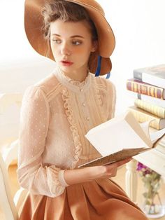 What a dainty sheer blouse! It looks like something straight out of the Edwardian era. Vintage Fashion, The Dress, Haute Couture, Vintage Dresses, Sheer Blouse, Vintage Outfits, Dress