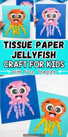 For kids who are drawn to these mesmerizing creatures, this tissue paper jellyfish craft for kids offers a perfect opportunity for exploration and creativity. Float on over to discover more jellyfish activities kids will love! This is a fun ocean craft for kids and sea creature craft for kids to enjoy. Make sure to try this summer craft for kids.