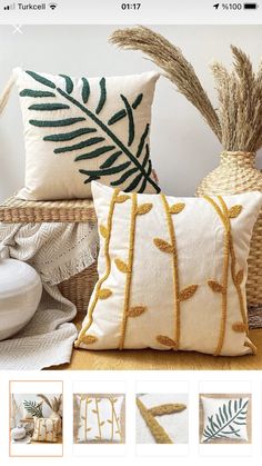 an image of pillows and other decorative items on the webpage for home decorating