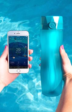 Hidrate Spark 2.0 is a smart water bottle that tracks your intake and GLOWS to remind you to drink more water. The bottle comes with a hydration app that calculates your hydration goal based on your physiology and location. It even syncs with Fitbit, Apple Watch, MyFitnessPal, and other fitness apps to adjust your water goal based on daily activity. www.hidratespark.com Health Tips, Health Fitness, Gadgets, Smart Water Bottle, Smart Water, Water Intake