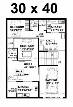 the floor plan for a house with measurements
