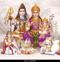 the hindu god and his family