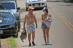 Beach days: The couple are often spotted in Malibu, but have taken some time out to hit Ha... Hipster, Beach Day, Beach