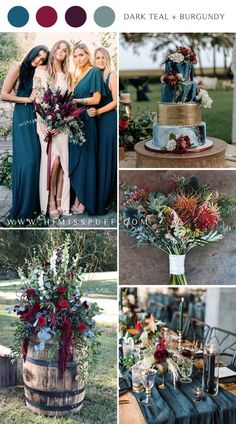 a collage of photos with different wedding colors