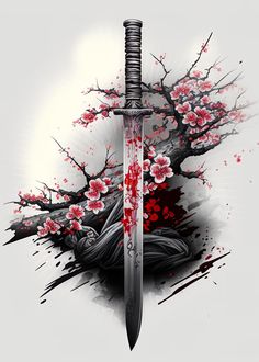 'Japanese Katana' Poster by TESSERACT ART | Displate Tattoo Simple, Heart Tattoo, Japanese Tattoo Art, Capricorn Tattoo, Samurai Artwork, Katana, Samurai Art