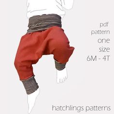 Looking for your next project? You're going to love ON SALE Grow-with-me Harem Pants by designer Hatchlings. Sewing Projects For Kids, Toddler Pants, Sewing Fabrics