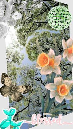 an artistic photo with flowers and butterflies in the foreground that says,'altered '