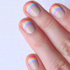Nail Polish, Acrylic Nails, Rainbow Nails, Rainbow Nail, Fun Nails, Nails Polish, Creative Nails, Nail Colors, Trendy Nail Art