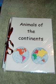 an animal's book with the title animals of the continents written on it