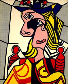 a painting of a woman with a hat on her head holding a red and yellow object