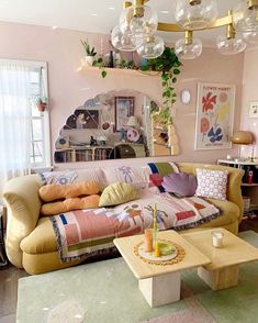 a living room filled with furniture and decor