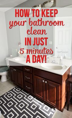 How to keep your bathroom clean in just 5 minutes a day at TidyMom.net Clean Laundry, Cleaning Solutions