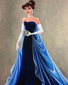 WEBSTA @ maxxstephen - ❄️ Once upon a December ❄️ I love the simplicity of this gown, yet it's so elegant at the same time, definitely my favorite dress from this movie. I'm so happy I ended up only adding "diamonds" to the cape and kept the dress itself matte 😁 #anastasia #fanart #prismacolorpencils #onceuponadecember #strathmore #spicaglitterpens Cinderella, Disney Princesses, Ballet, Disney Cartoons, Cosplay, Disney Animation