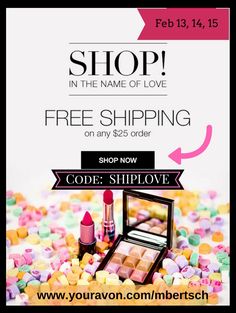 Happy Valentine's Day DEAL: Avon FREE Shipping on $25 - 3 DAYS - 2/13-2/15 CLICK FOR CODE http://thinkbeautytoday.com/avon-valentines-coupon/ Minnesota, Top Rated Beauty Products, Avon Rep, Beauty Products Online, Bath And Body