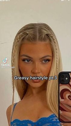 Hairstyle, Hairstyles For Greasy Hair, Simple Hairstyles For School, Greasy Hair Hairstyles, Greasy Hair, Hair Tutorials For Medium Hair