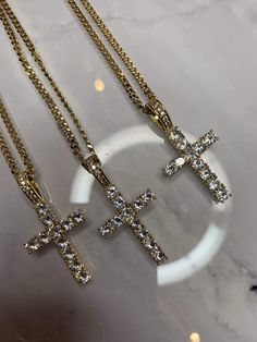 Brand new cross design super icy cross pendant with chain Small Cuban link stainless steel chain (18 inch) Cubic zirconia stones cross size 4.1cm x 2.1cm