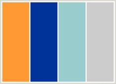 an orange and blue color scheme with the same hues in different colors, including two shades