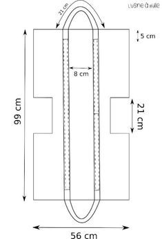 a drawing of a door handle with measurements for the length and width, including 5 cm