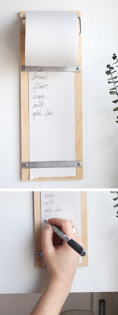 Mount this DIY shopping list in a convenient kitchen nook for easy access | diy | list pad | shopping list pad | organization tips | organization hacks | organization diy | do it yourself Diy Projects, Crafts, Diy Furniture, Diy Home Décor, Craft Room, Diy Inspiration, Diy Projects To Try, Diy Decor