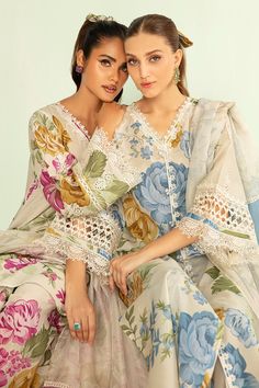Ideas, Clothes, Printed Cotton, Embroidered, Ready To Wear, Organza Sleeves, Pakistani Clothes Online