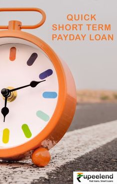 an orange and white clock sitting on the side of a road with text overlay reading how to pay off debt fast