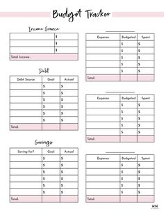 printable budget tracker for teachers to help students with their financial bills and finance plans