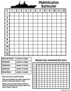 the battleship game is shown in this printable sheet for kids to play with and learn how
