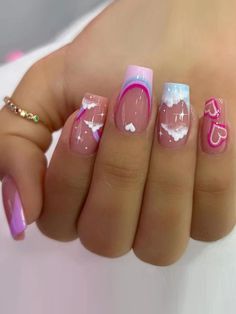Multicolor  Collar    Color Nails Embellished   Beauty Tools Nails For Kids, Stick On Nails, Girls Nails, Glitter Nail Art, Nail Accessories, Spice Girls