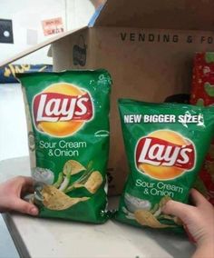 Wow..... This new bag is HUGE compared to the original!  Have to go to the link! Mma, Sour Cream And Onion