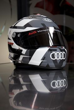 the helmet is designed to look like an audi