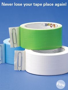 No More Wasted Tape Cleaning, Diy, Scrapbooks, Duct Tape, Organisation, Organizing, Organize, Organization, Household