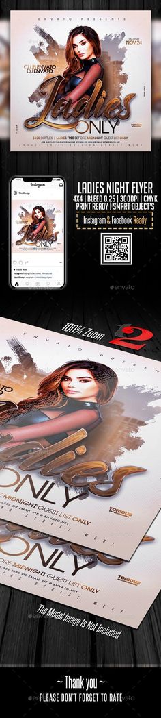 Ladies Night Flyer Template #flyers #designs #design #collection #graphic #PrintTemplate #FlyerTemplate #DesignSet #PrintDesign #flyer #graphicdesign #DesignResources #template #EnvatoMarket #set #GraphicResources Parties, Event Poster, Social Media Design, Events
