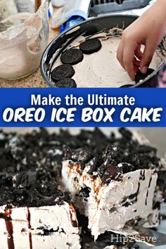 the ultimate oreo ice box cake is ready to be eaten