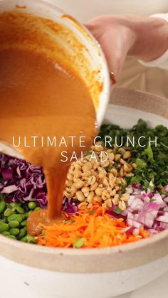 Fresh, crunchy and vegan. It's utterly delicious. A quick and easy winter salad recipe, perfect for a quick lunch. 🥗CLICK THROUGH FOR RECIPE⬅️ Snacks, Protein, Healthy Recipes, Diet Salad Recipes, Raw Food Recipes Lunch, Veg Salad Recipes, Healthy Lunch Salad, Clean Eating Soup, Delicious Healthy Salads