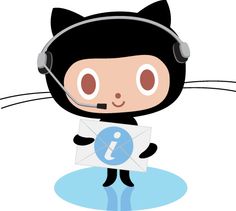 a cartoon cat with headphones on holding an envelope and a letter in its paws