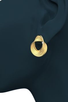 Twisted Gold Earrings in 14k or 18k Made in Italy. Diamond - Etsy South Korea Stud Earrings, Bijoux, 18k Gold Earrings, Gold Earrings Designs, Gold Earrings, Large Stud Earrings, Infinity Earrings, Tanzanite Earrings, Elegant Earrings