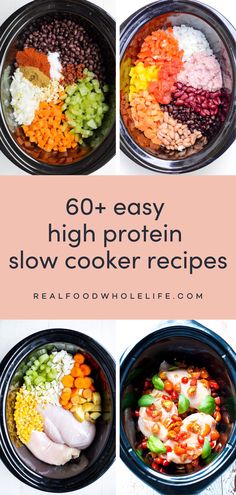 the instructions to make high protein slow cooker meals
