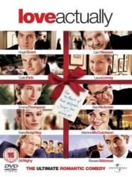 the movie love actually has many characters on it, including one with a red bow