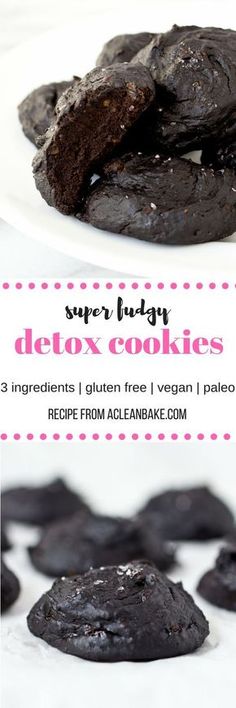 3-ingredient-detox-cookies-gluten-free-vegan-paleo Healthy Sweets, Dessert, Gluten Free Desserts, Snacks, Healthy Baking, Vegans, Paleo