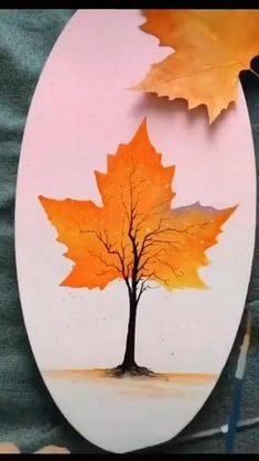 a leaf painted on an egg shell with the words you like this paintings? yes