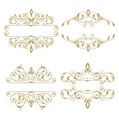 a set of ornate gold frames and dividers