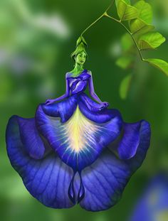 Beautiful Fantasy Art, Flower Photography Art, Flower Art Images, Ilustrasi, Bunga