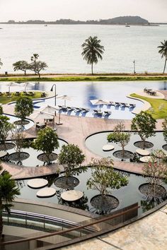 Two different water features, The Reflecting Garden and The Gigantic Pool is divided, yet integrated, by the Floating Terraces, which serves as both pathways and pool decks. Image credit: TROP: terrains + open space