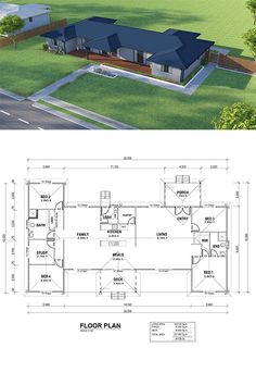 the floor plan for a two story house with an attached garage and living room, along with