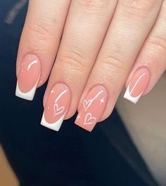 20 NAIL IDEAS FOR DECEMBER - valbujo Heart Nails Acrylic Almond, Clear Simple Acrylic Nails, French Tip Coffin Acrylic Nails Short, Short Valentines Nails French Tip, Short White Square French Tip Nails, Classy Simple Nail Designs, Simple Vday Nails Short, Pink French Tip On Natural Nails, Light Pink Valentines Nails Short