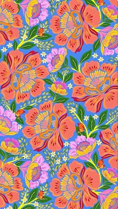an image of colorful flowers on a blue background