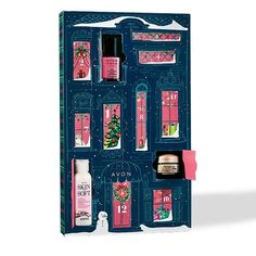 Limited-edition iconic collection of holiday gifts inspired by Avon. Find a beautiful holiday surprise behind every door of the festive gift box. #AvonHoliday #holidaygifts #holidaygiftguide #christmasgifts #giftsformom #giftsforfriends #AvonChristmas #AvonGifts Eyeliner, Packaging, Eye Make Up, Vintage, Best Beauty Advent Calendar, Avon Ideas, Beauty Advent Calendar, Avon Makeup, Avon True