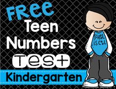 Here's a formative assessment for kindergarten on teen numbers. Common Core Standards, Phonics Activities, Number Recognition Activities, Kindergarten Assessment, Number Recognition, Elementary Math, Number Sense, Math Activities, Kindergarten Free