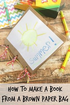 How to Make a Paper Bag Book for Kids - Here is an easy tutorial to make a paper bag book using brown lunch bags and other household supplies. Reading, Upcycling, Paper Bag Books, How To Make A Paper Bag, Paper Bag Crafts, Diy Paper Bag, Book Making
