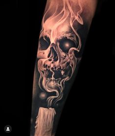 Skull Tattoos, Tattoo Designs, Skull Girl Tattoo, Evil Skull Tattoo, Realistic Tattoo Sleeve, Evil Tattoos